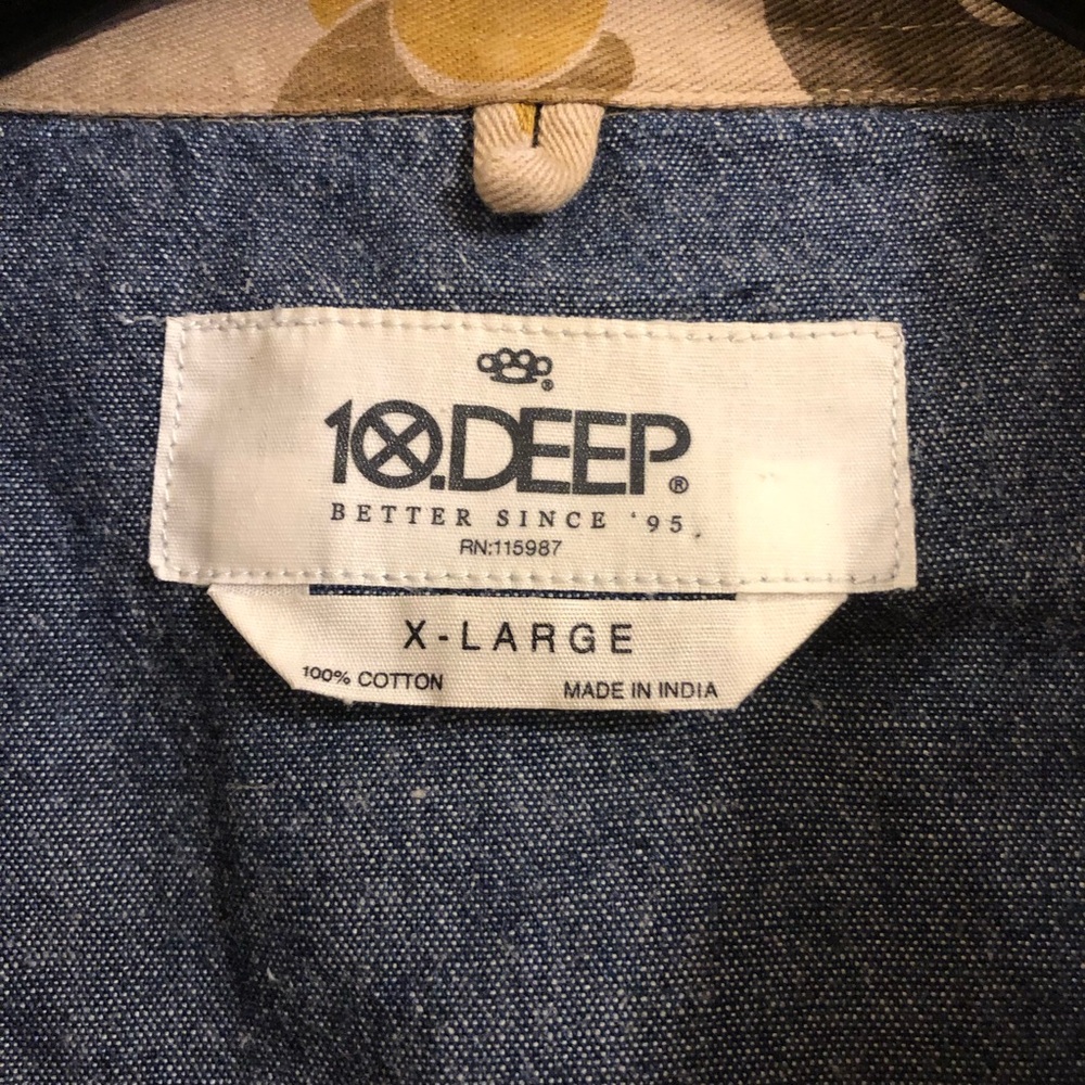 10.Deep Duck Camo Pattern Short Sleeve Button Dow… - image 4